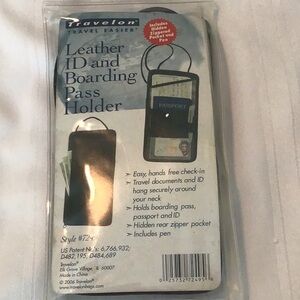 Travelon Black Leather ID and Boarding Pass Holder